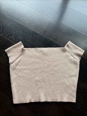 emory park Off-the-Shoulder Ribbed Cropped top